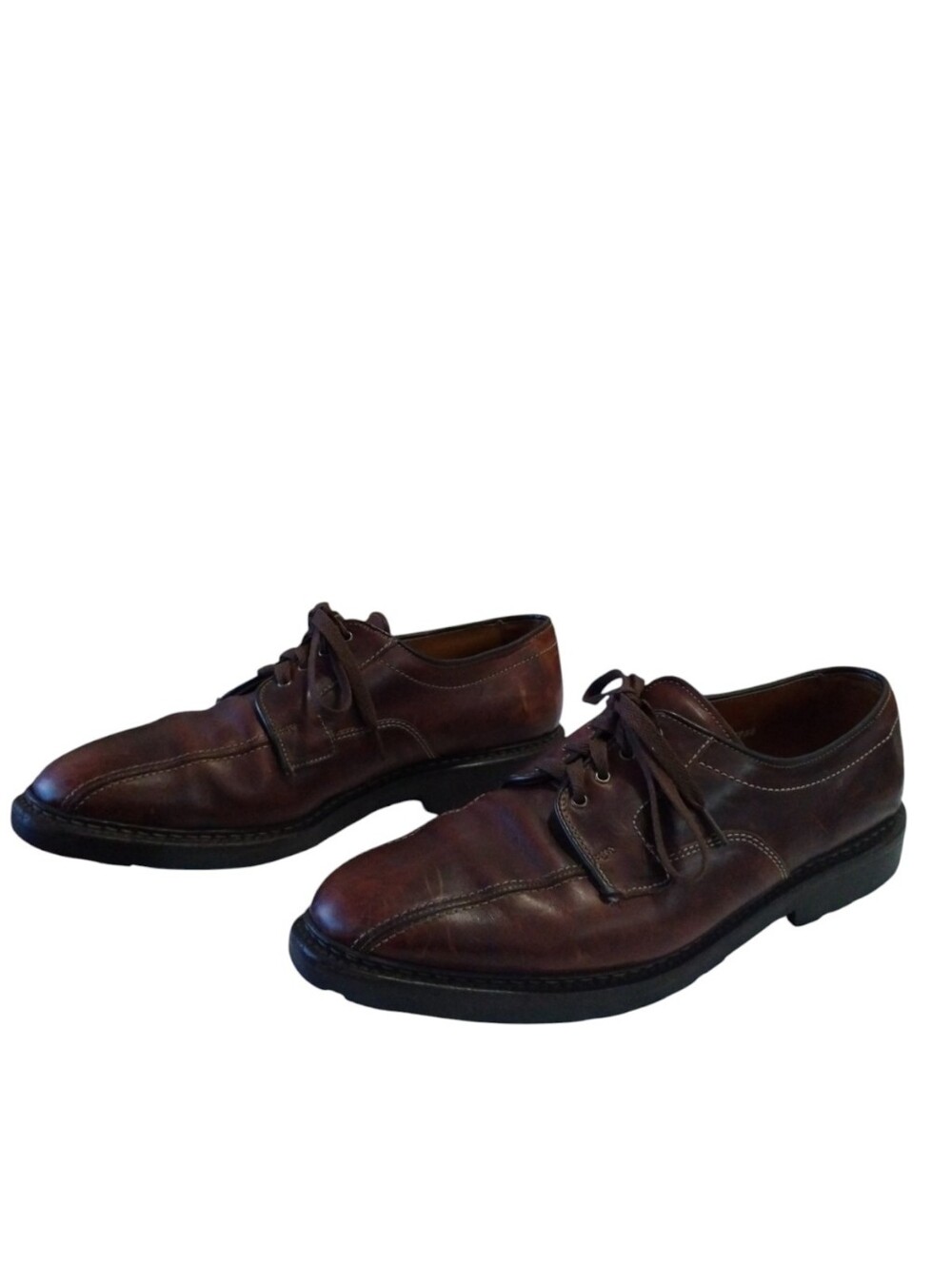 Allen Edmonds Mapleton Brown Leather Bicycle Toe Derby Dress Mens 11 Shoes